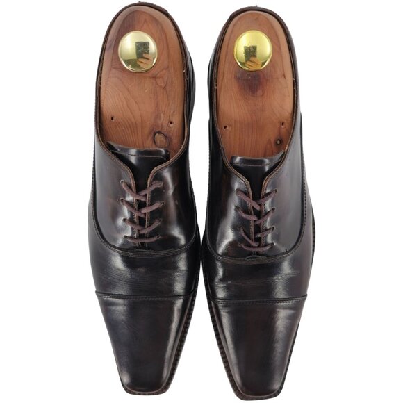 Melvin and Hamilton Mens 6D / 38EU Dark Brown Leather Dress Shoes Cap-toe Oxford - Picture 10 of 14